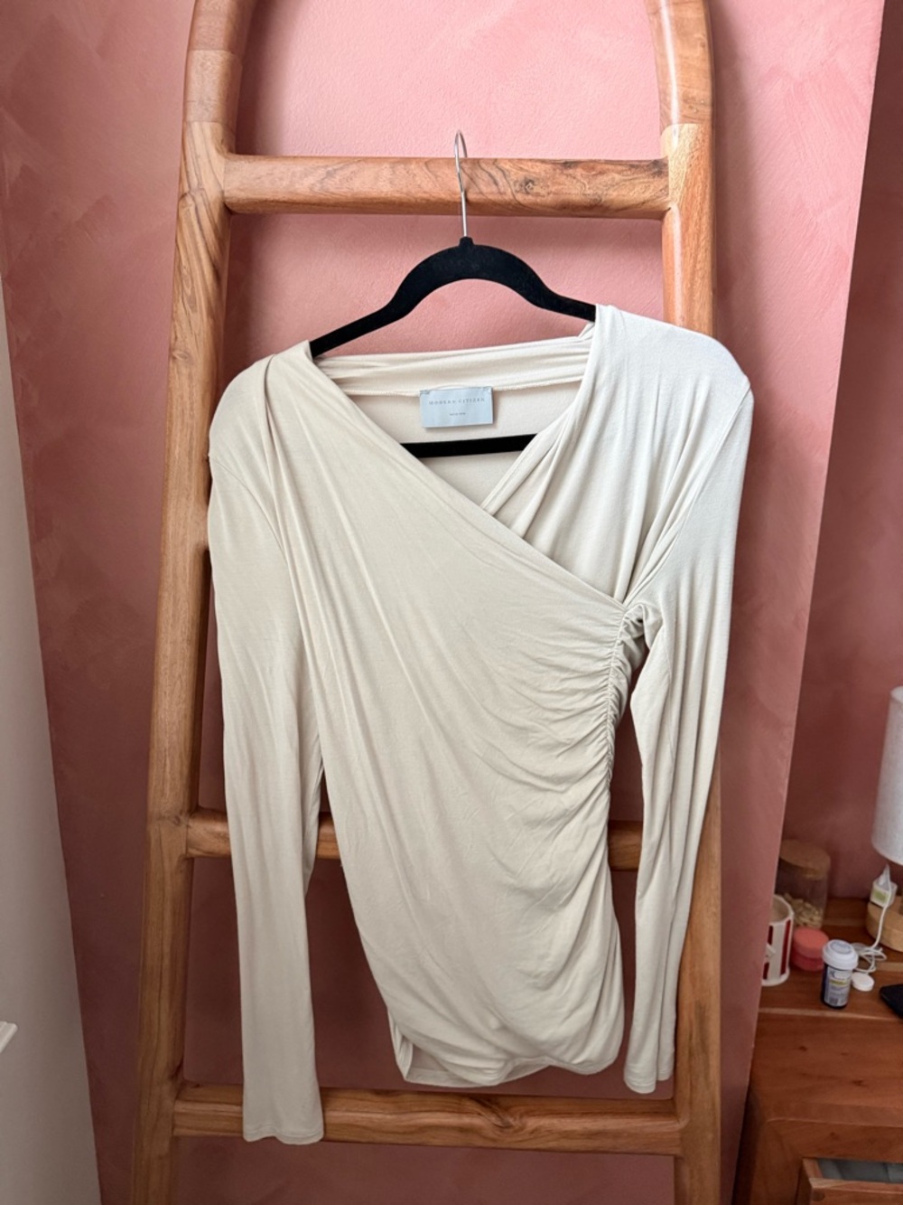 Gorgeous Lilou Wrap-Neck Long-Sleeve Tee - Pampas